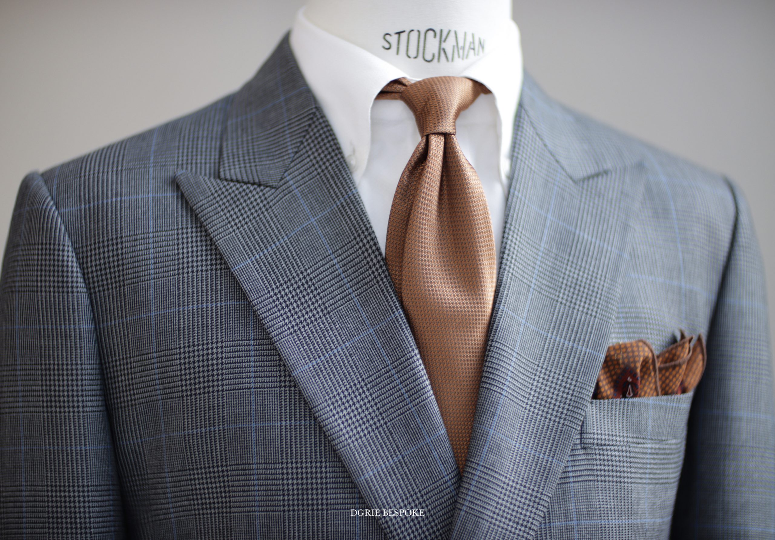 ร้านตัดสูทลายตาราง Grey Check Double Breasted Suit