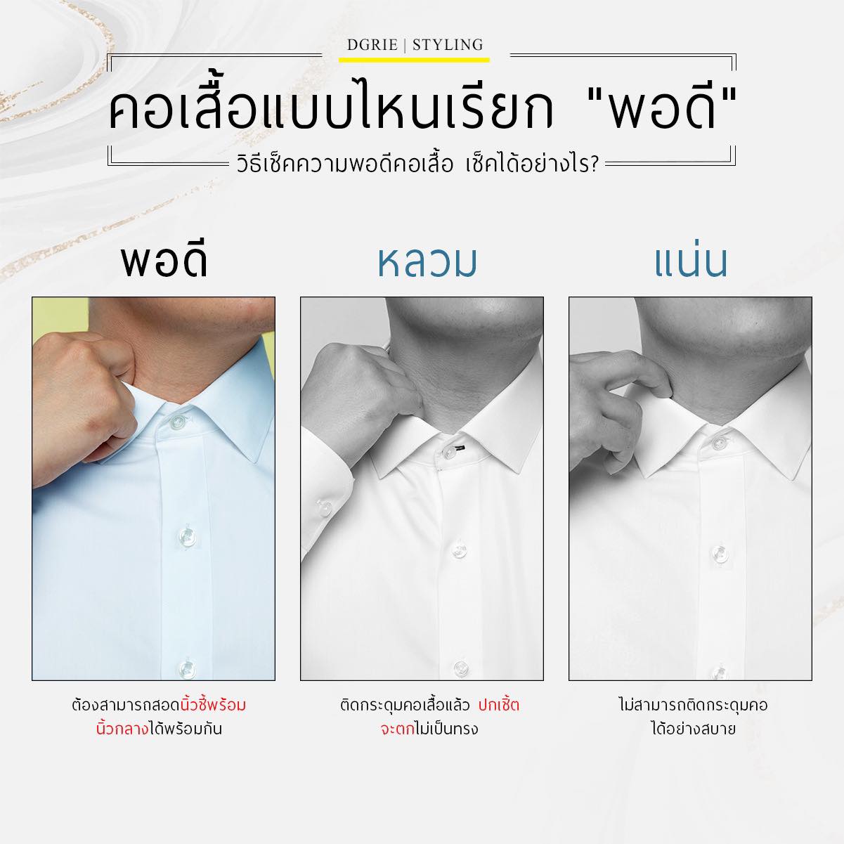 คอเสื้อแบบไหนเรียก "พอดี" - How a Dress Shirt Should Fit