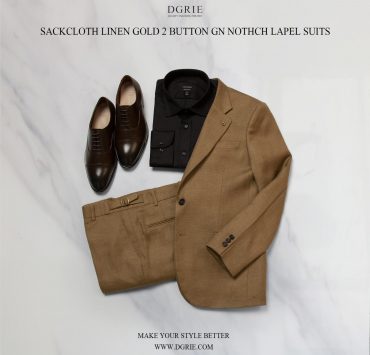 เสื้อสูท สีน้ำตาลทอง Linen Sack Gold 2 Button Suits