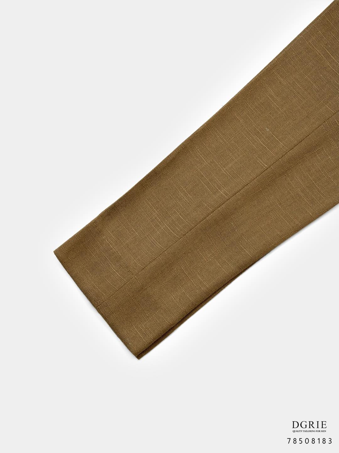 กางเกงวินเทจ สีน้ำตาล SackCloth Linen Gold Buckel Pants
