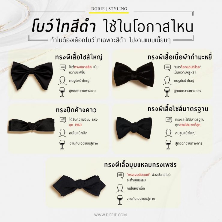 Black Bowtie โบว์ไทสีดำ ใช้ในโอกาสไหน