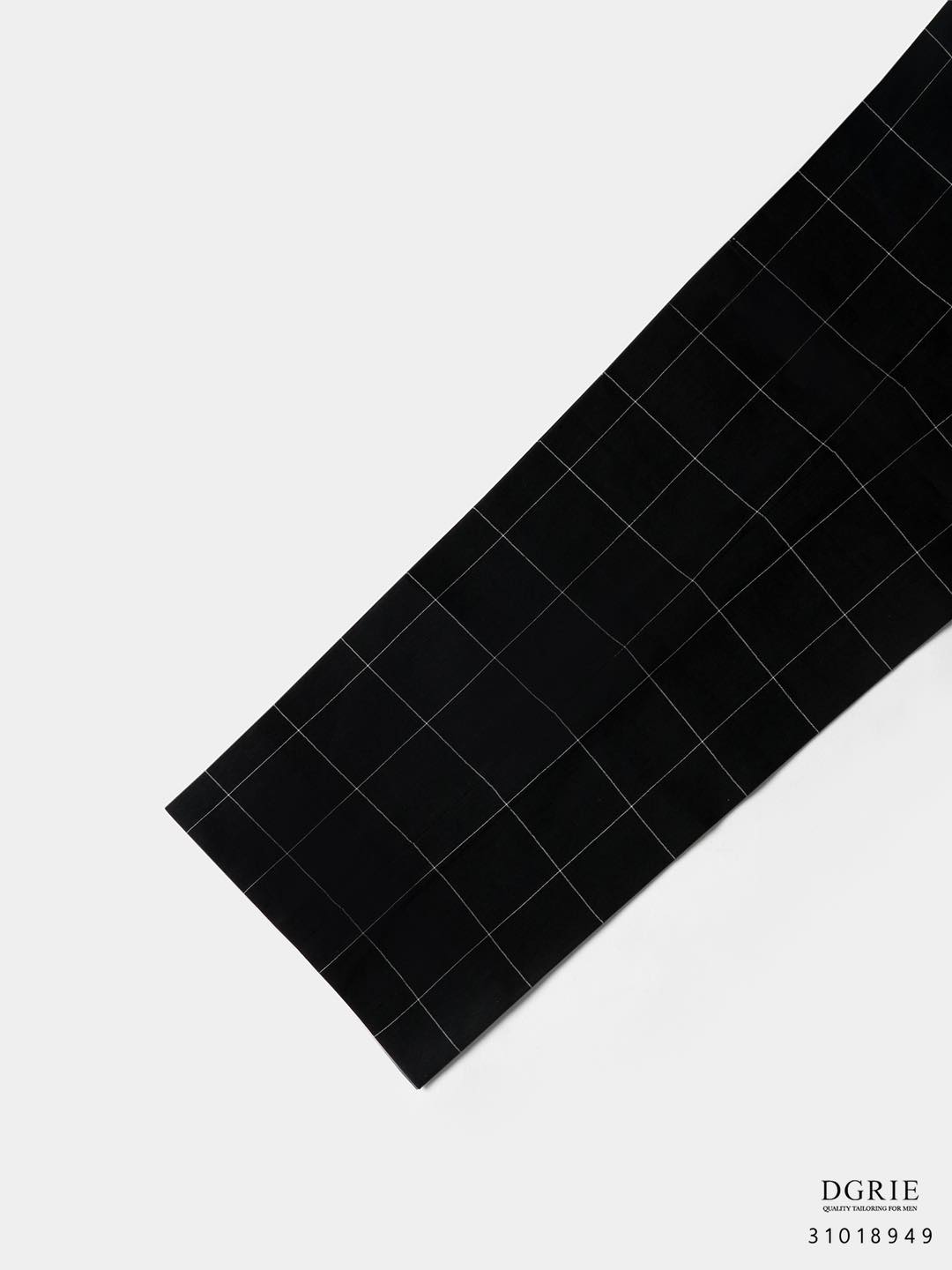 กางเกงสีดำ ตาราง Black Windowpane Wool Cotton