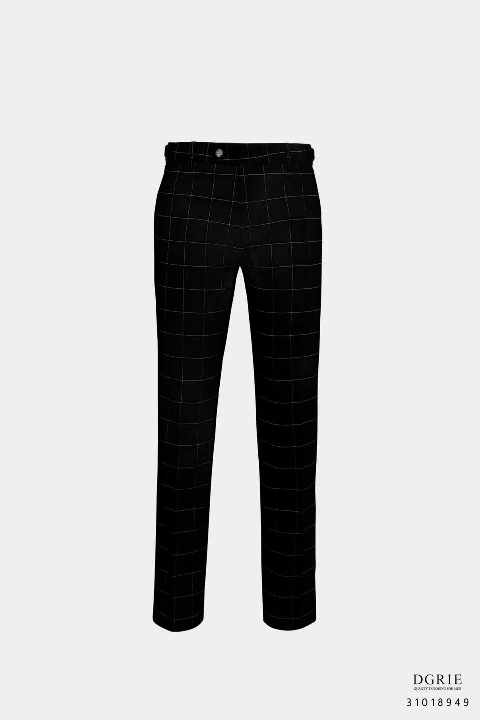 กางเกงสีดำ ตาราง Black Windowpane Wool Cotton