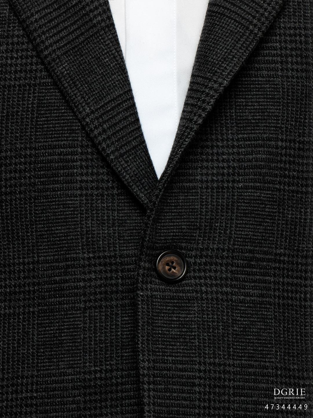 แจ็คเก็ตผ้าวูล สีเทาเข้ม Dark Grey Glen Check Wool Jacket - DGRIE