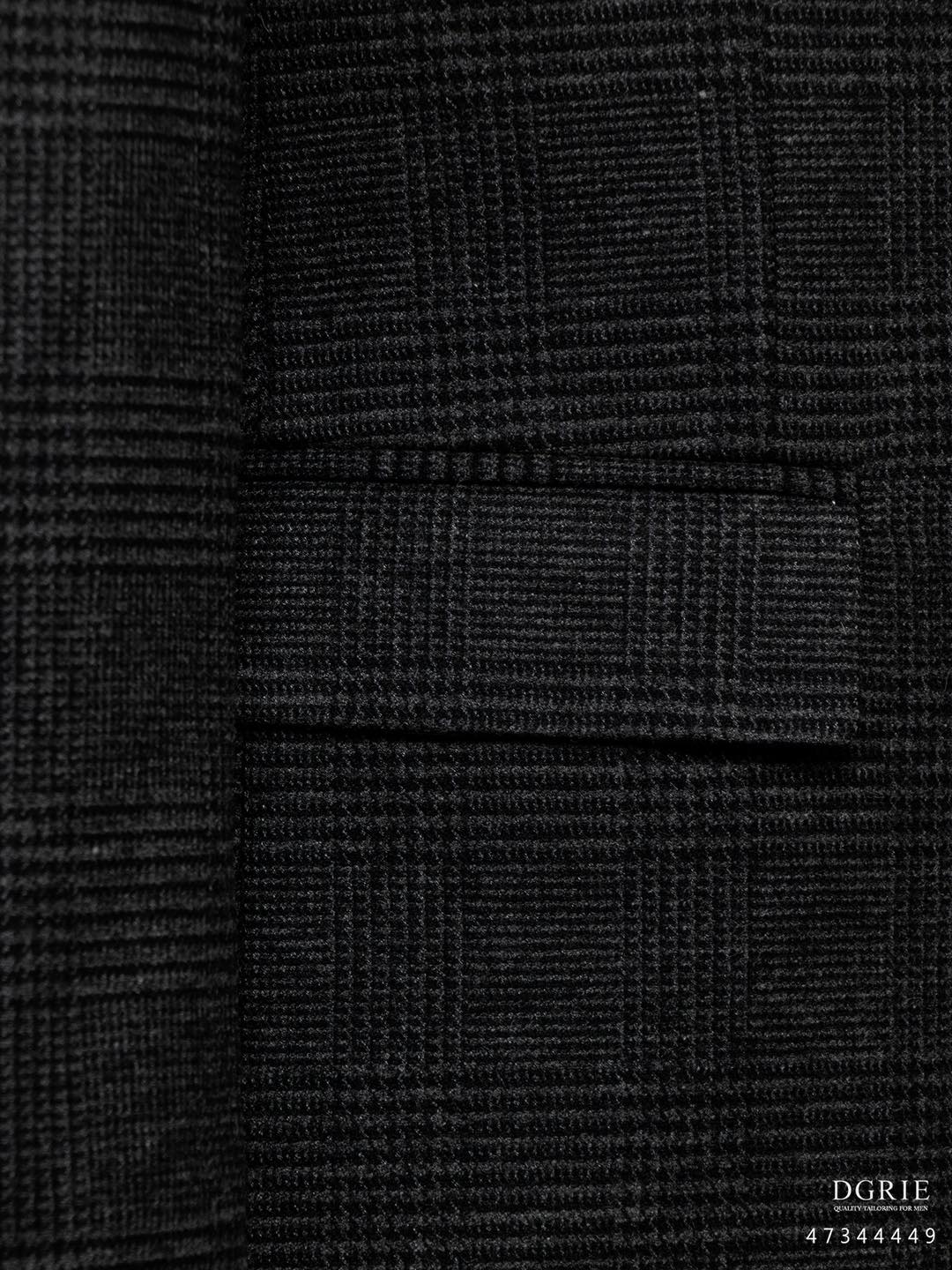 แจ็คเก็ตผ้าวูล สีเทาเข้ม Dark Grey Glen Check Wool Jacket - DGRIE