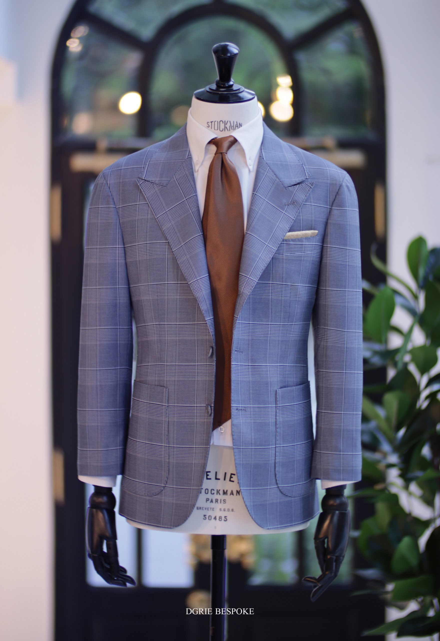 ร้านตัดสูท ตัดสูทลำลองลายตารางฟ้า DGRIE Blue Check Light Sport Jacket