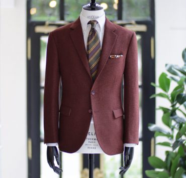 ตัดสูท Italy Red Maroon Flannel Sport Pocket Jacket