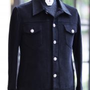 ตัดเสื้อแจ็คเก็ตผ้าลูกฟูก สีดำ Short corduroy Jacket metal buttons