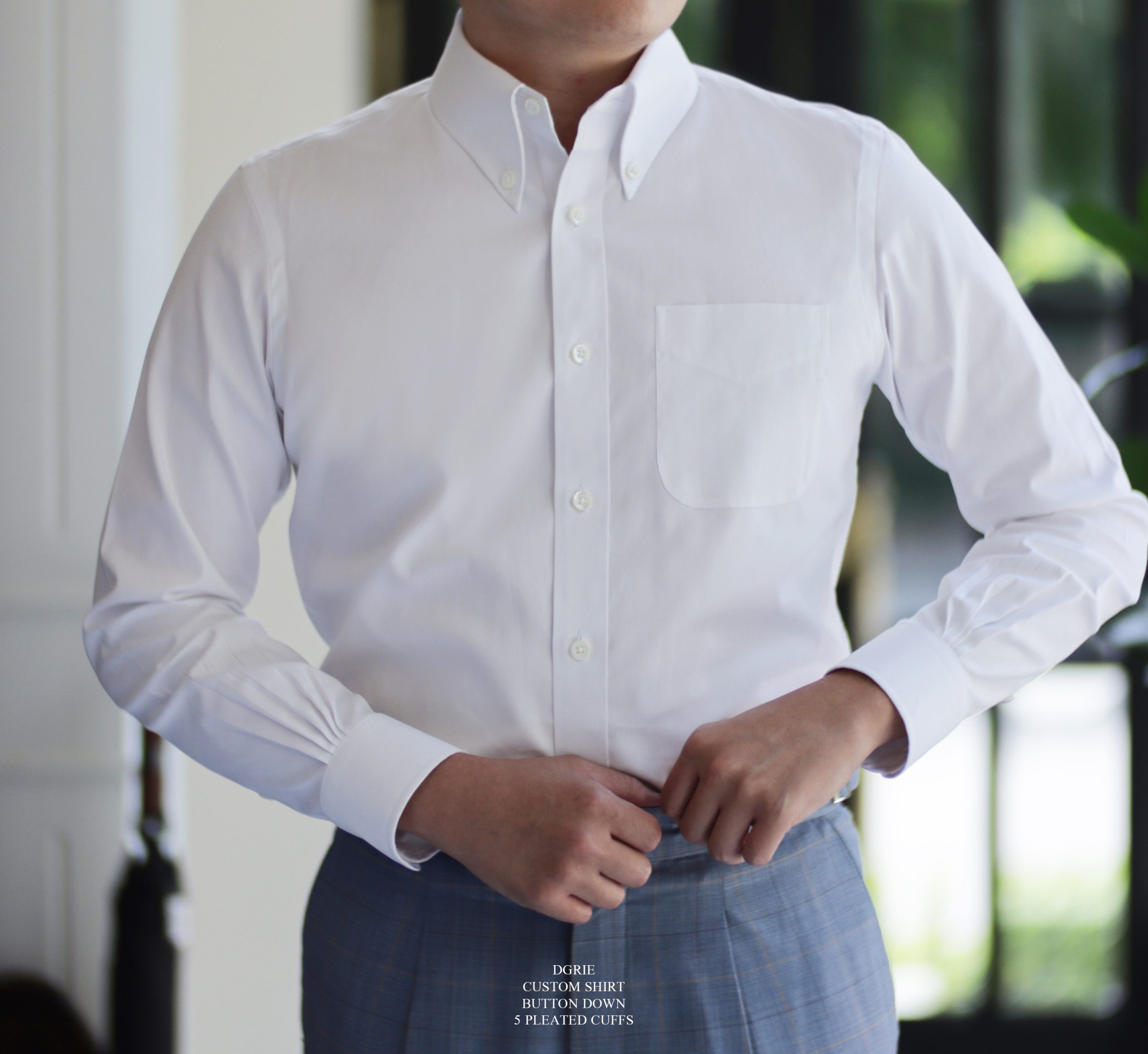 ตัดเชิ้ต ปกติดกระดุม DGRIE BUTTON DOWN 5 PLEATED CUFFS SHIRT