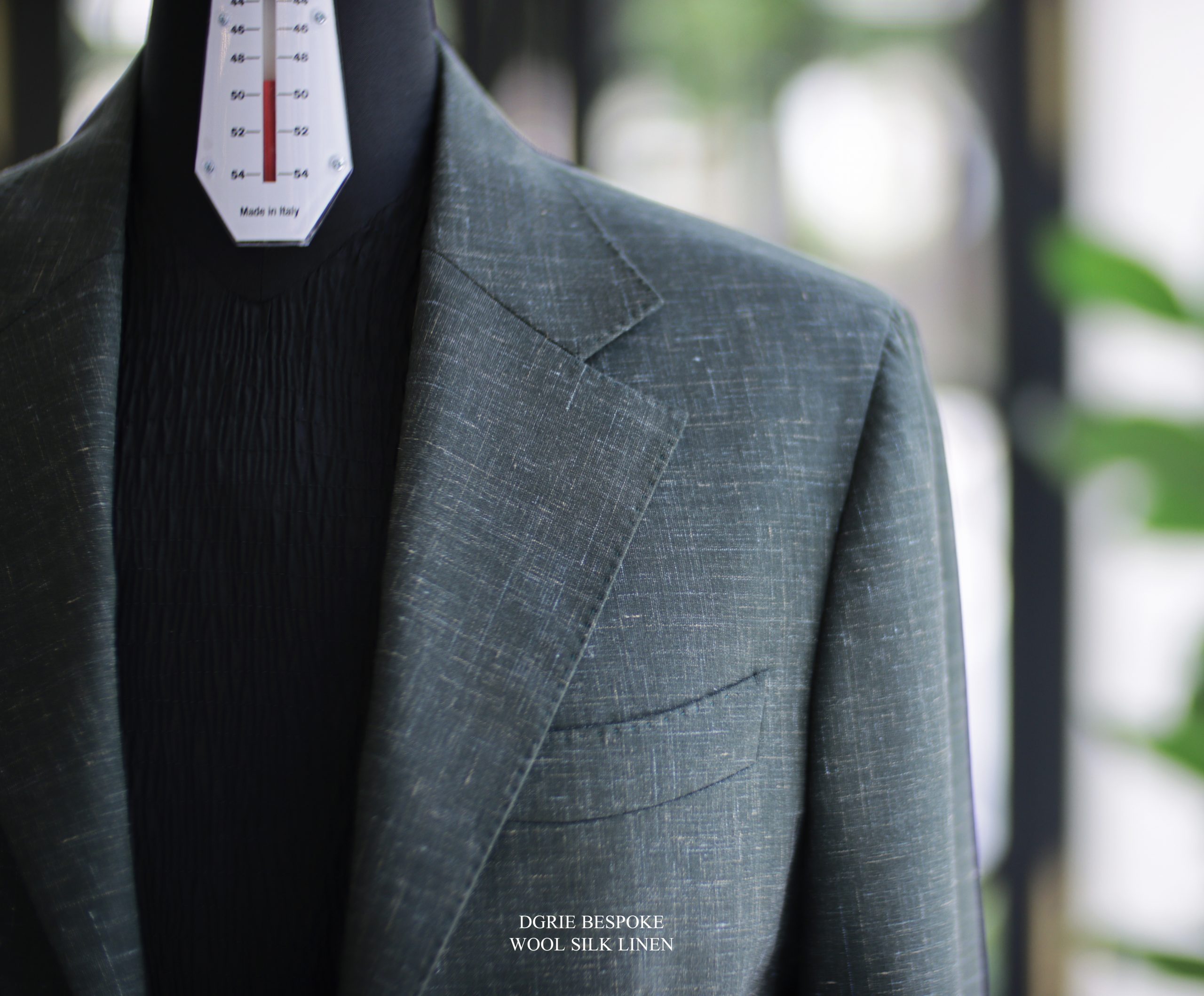 DGRIE ตัดสูท Green Wool Silk Linen Blazer