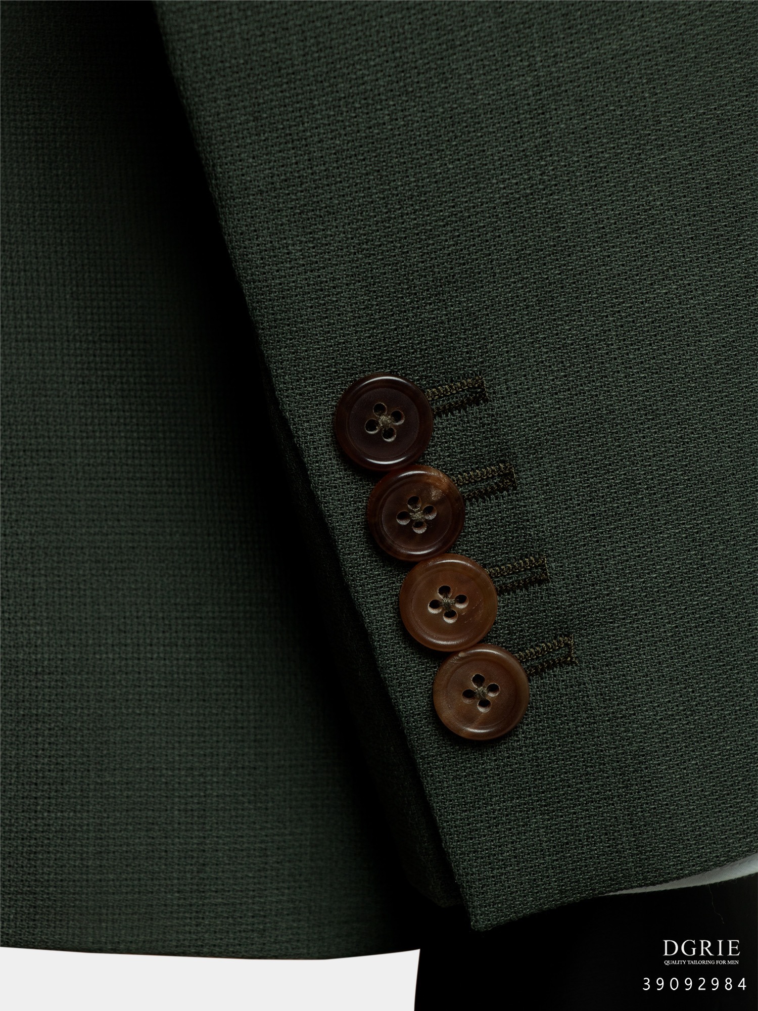 เสื้อสูทสีเขียว DGRIE Hopsack Green Notch Lapel Jacket