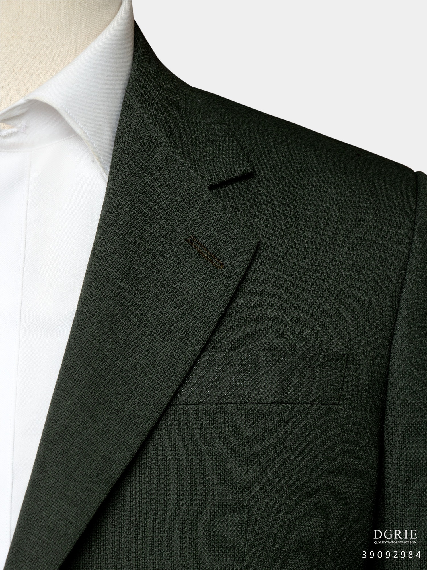 เสื้อสูทสีเขียว DGRIE Hopsack Green Notch Lapel Jacket