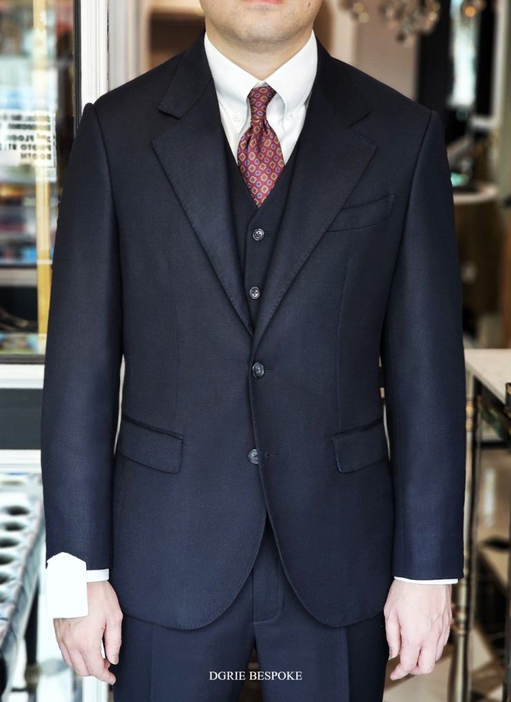 ร้านตัดสูท ตัดสูทสีดำ DGRIE SUPER BLACK 3 Pieces Suits