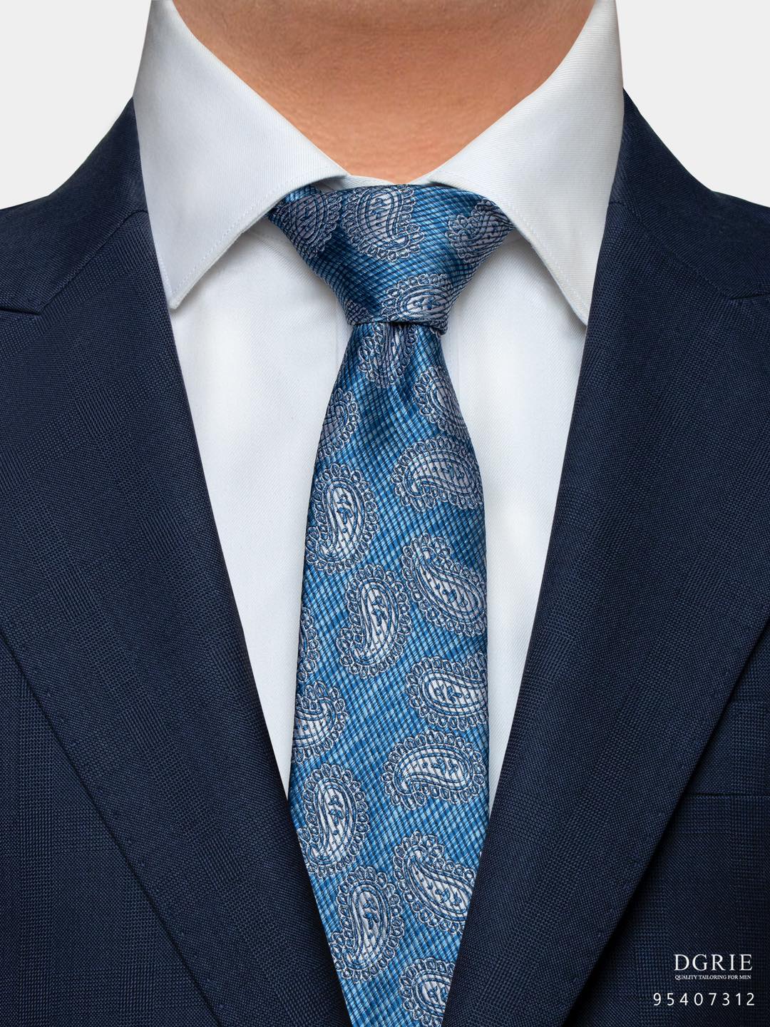 เนคไท สีกรม เนคไทยสีฟ้า Mix Navy Blue | Dark Blue Neck Tie