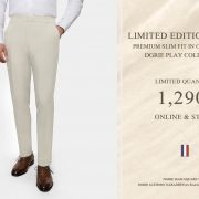Play Slim Fit In Cream TR 2button Pants