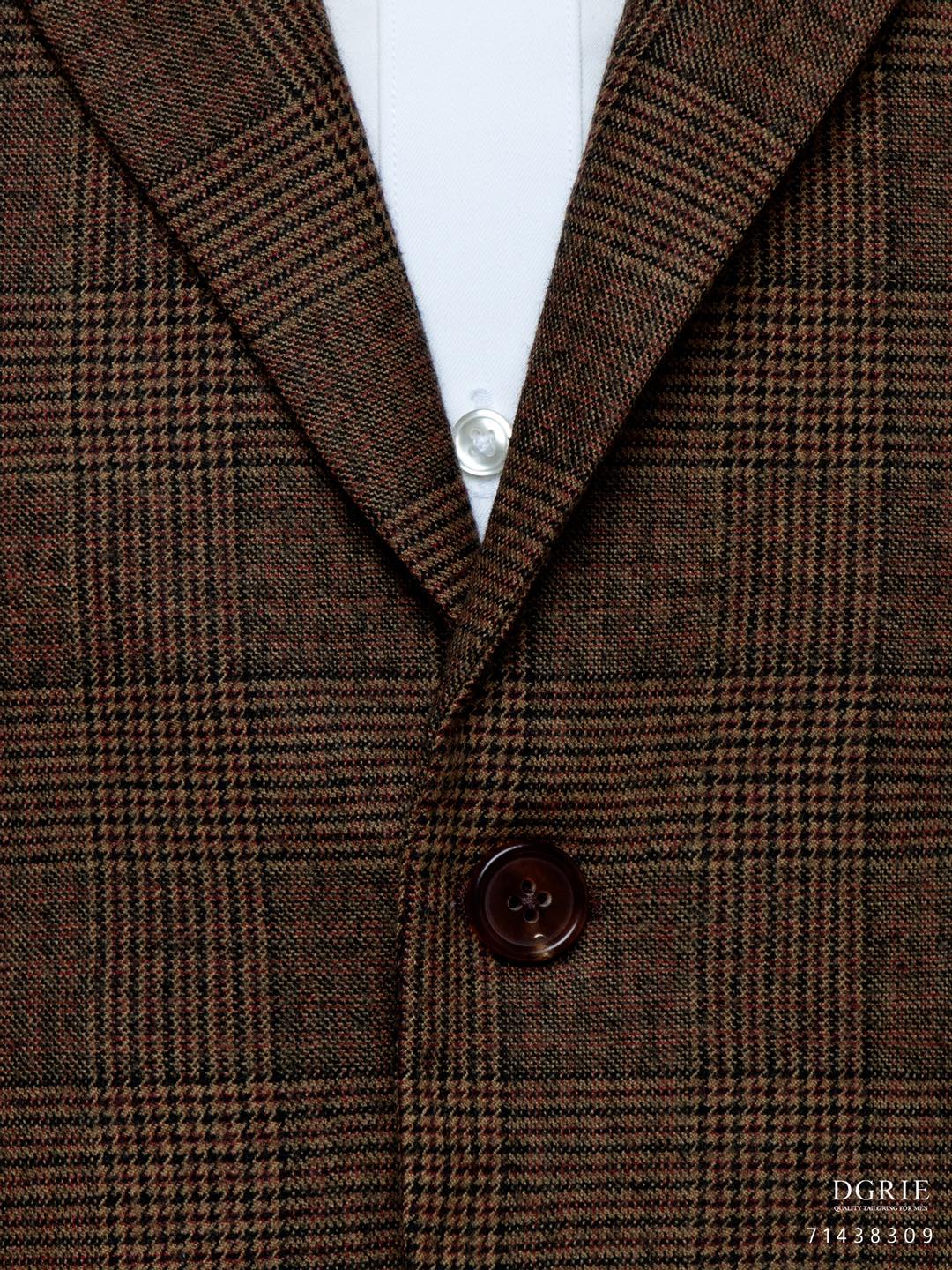 ตัดสูท Prince of Wales Flannel Dark Brown Blazer
