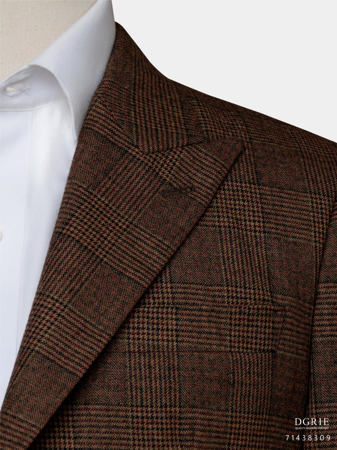 เสื้อสูท ชุดสูท Prince of Wales Flannel Dark Brown Blazer