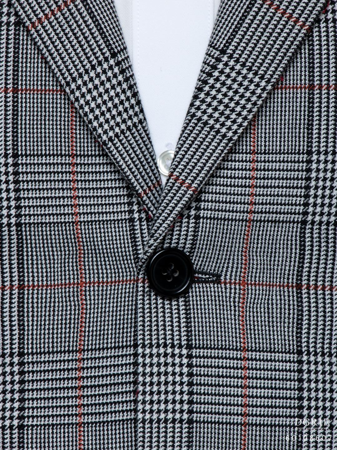 เสื้อสูทสีเทา ตาราง Grey & Red Check Wool Blend Infinity Jacket