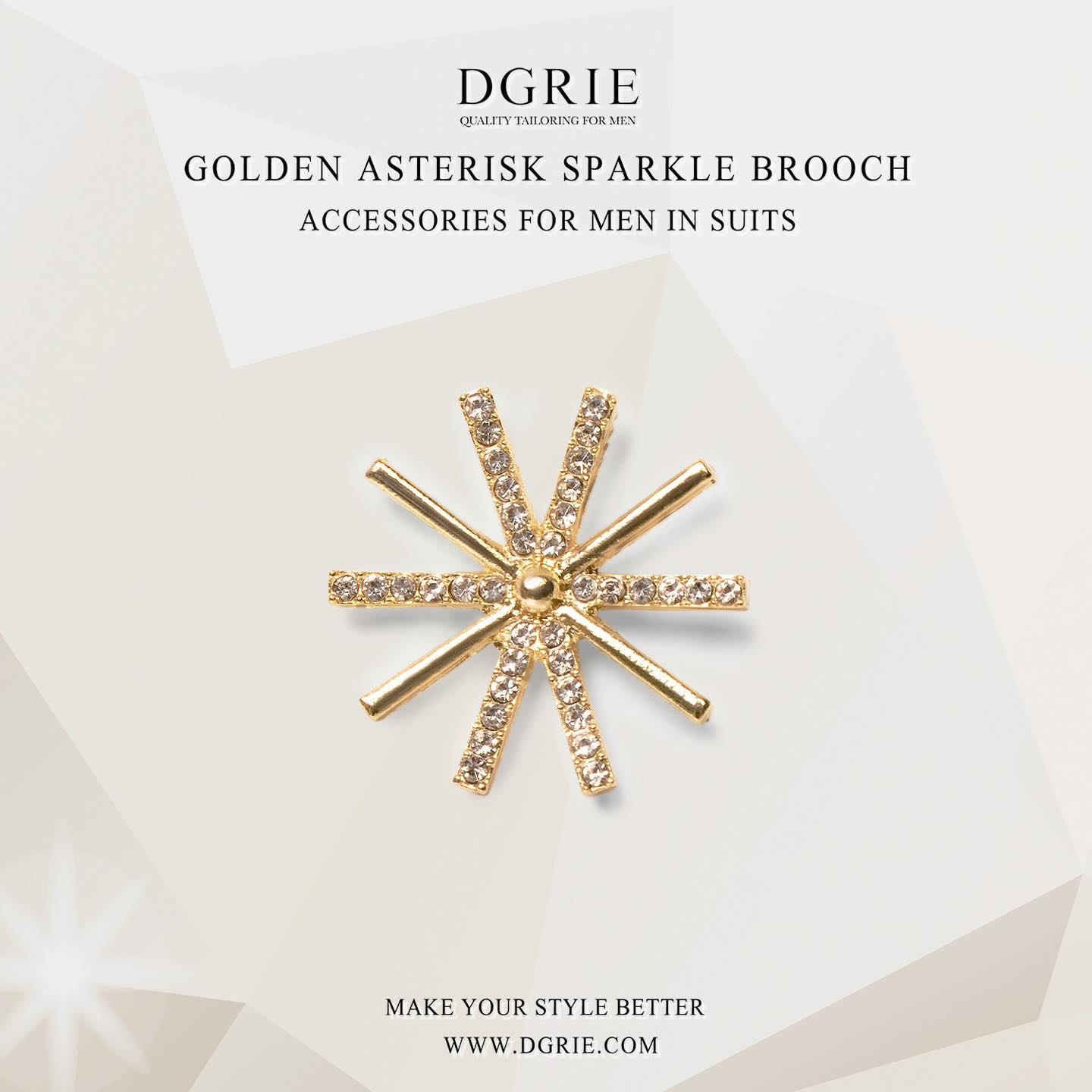 เข็มกลัดติดปก Gold And Diamond Asterisk Sparkle Brooch