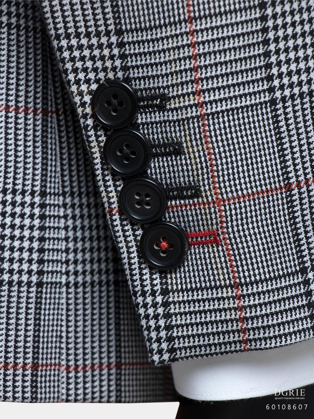 เสื้อสูทสีเทา ตาราง Grey & Red Check Wool Blend Infinity Jacket