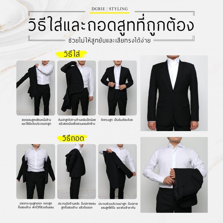 วิธีใส่และถอดสูท ที่ถูกต้อง How to wear and take off your suit