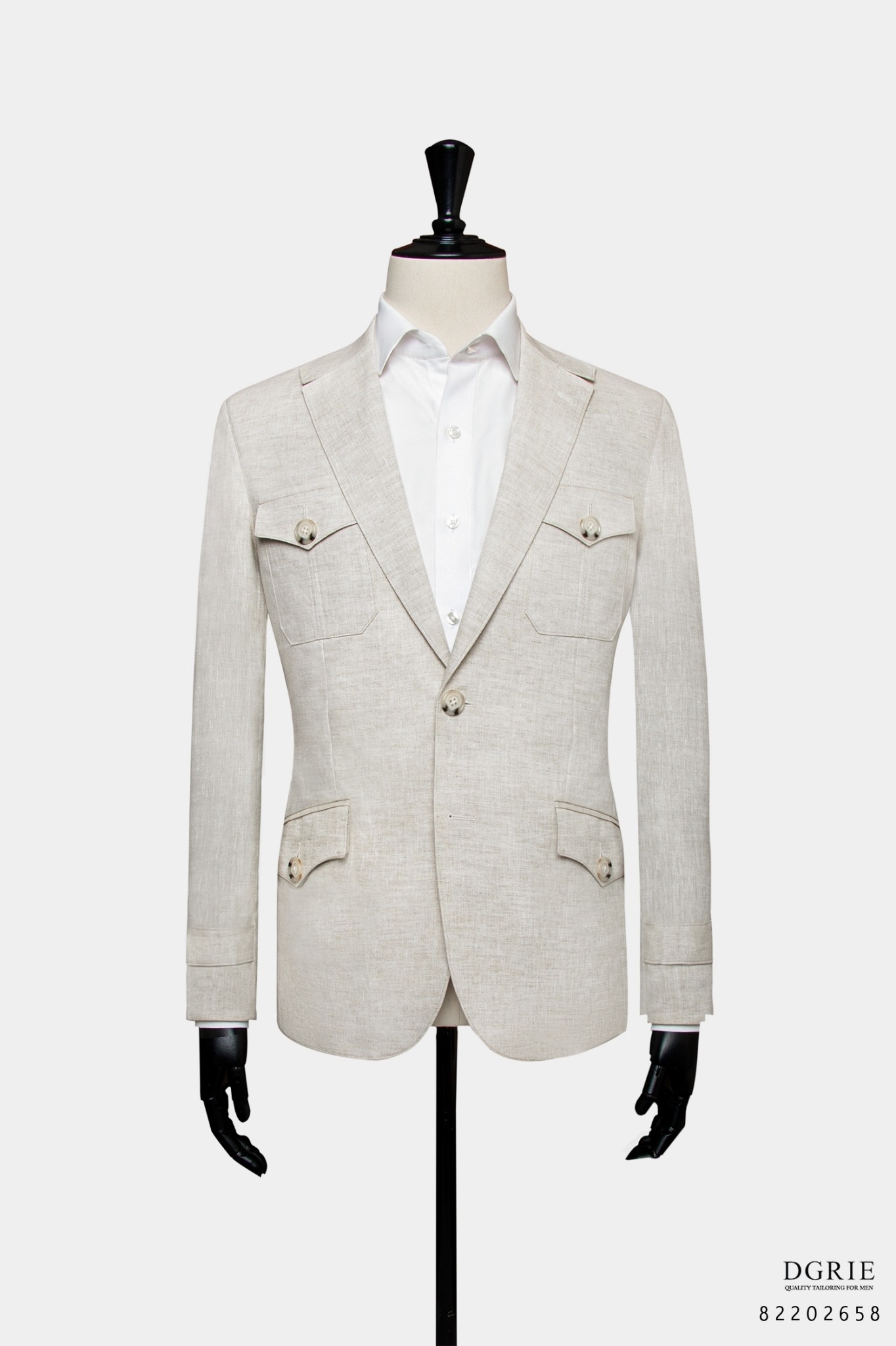 149A2493-1793-4DB9-AE62-07C86350E5F3 DGRIE Classic Linen Safari Jacket เสื้อซาฟารี ผ้าลินินสีเบจ