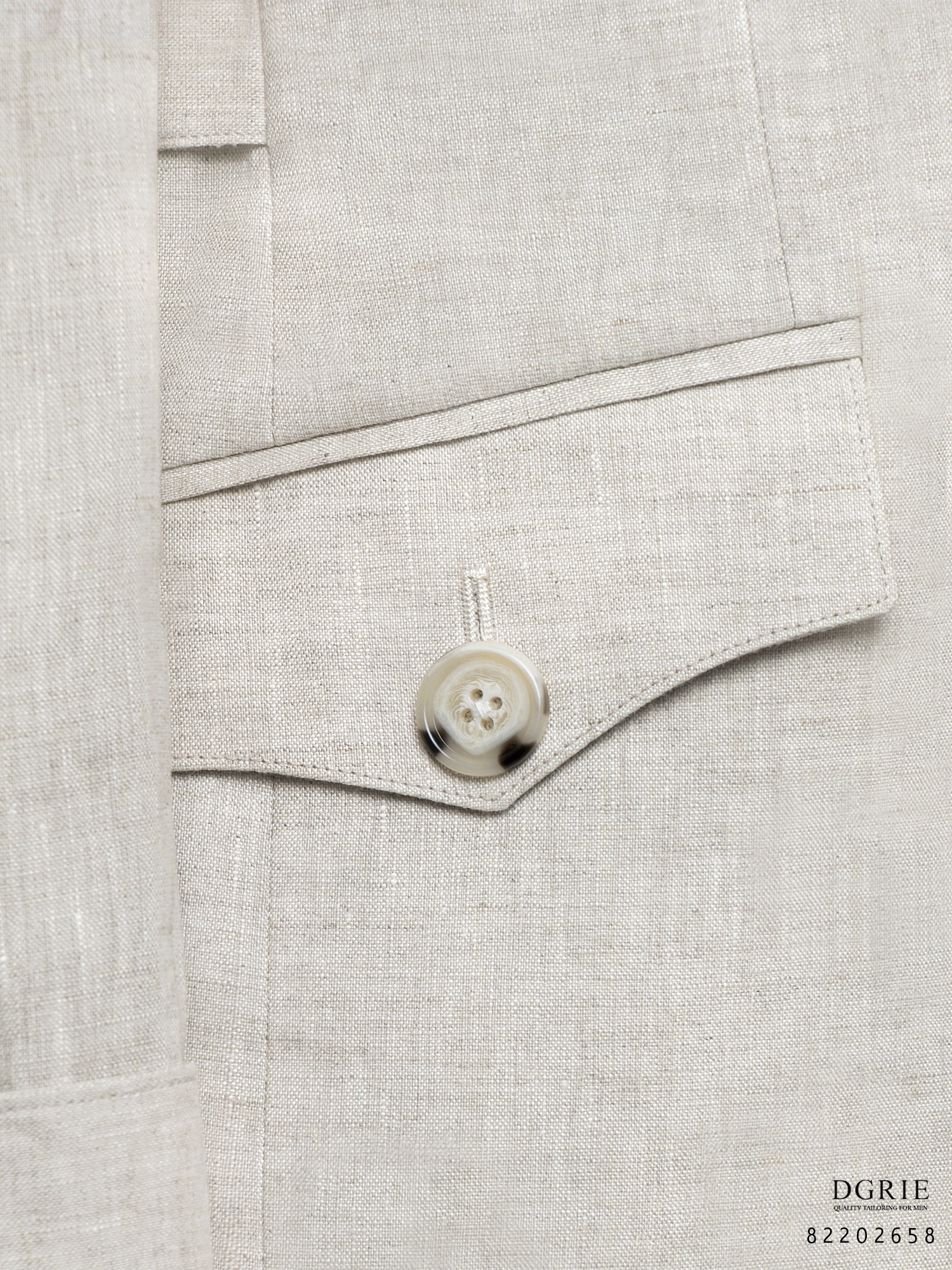 5BADCDCB-4B41-4479-A5AE-66BC2AC497E8 DGRIE Classic Linen Safari Jacket เสื้อซาฟารี ผ้าลินินสีเบจ