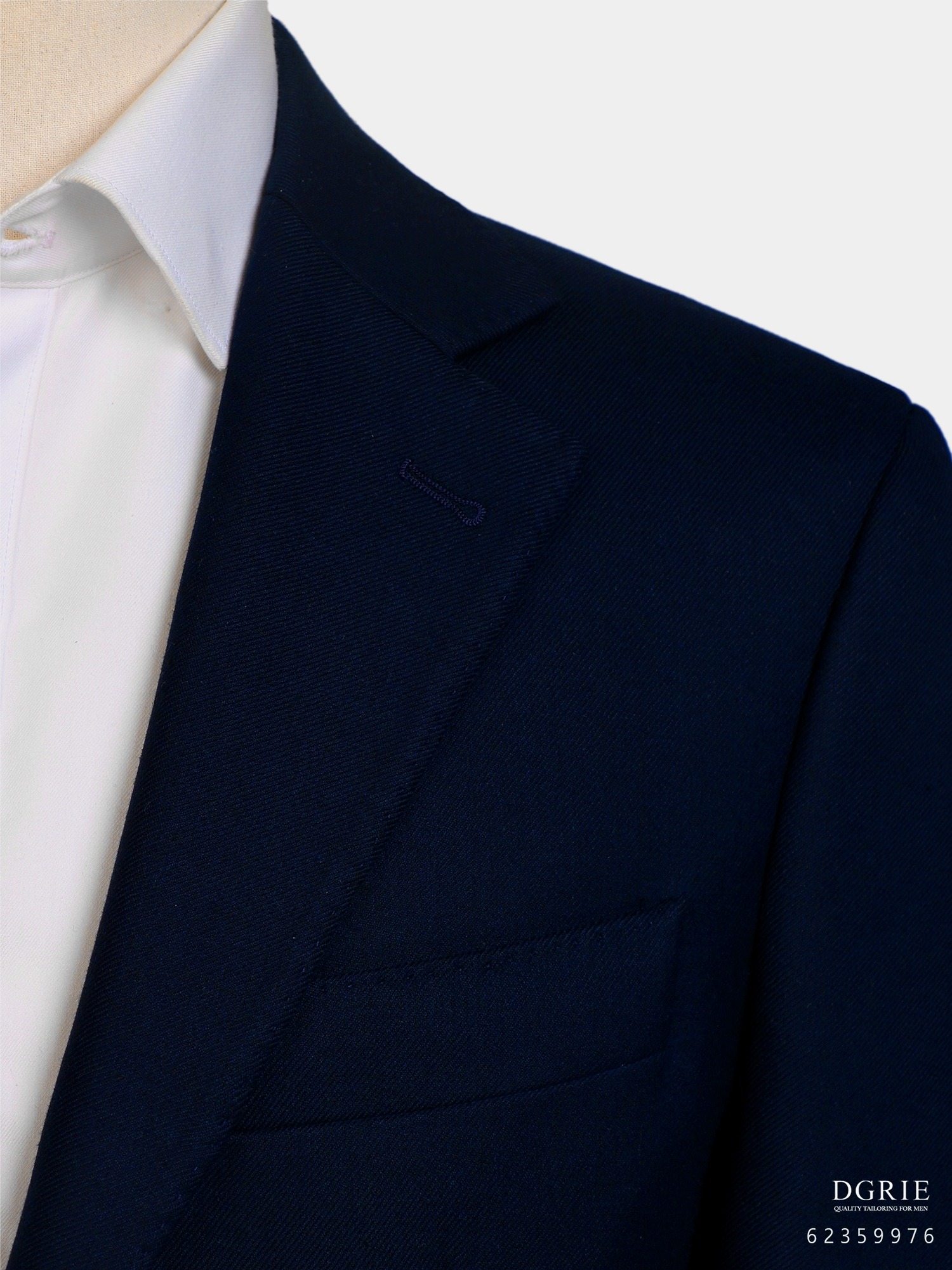 เสื้อสูทสีกรมเข้ม Dark Navy Wool Unlining 3 Pocket Jacket