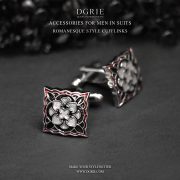 คัฟลิงค์ Red Retro Romanesque Cufflinks