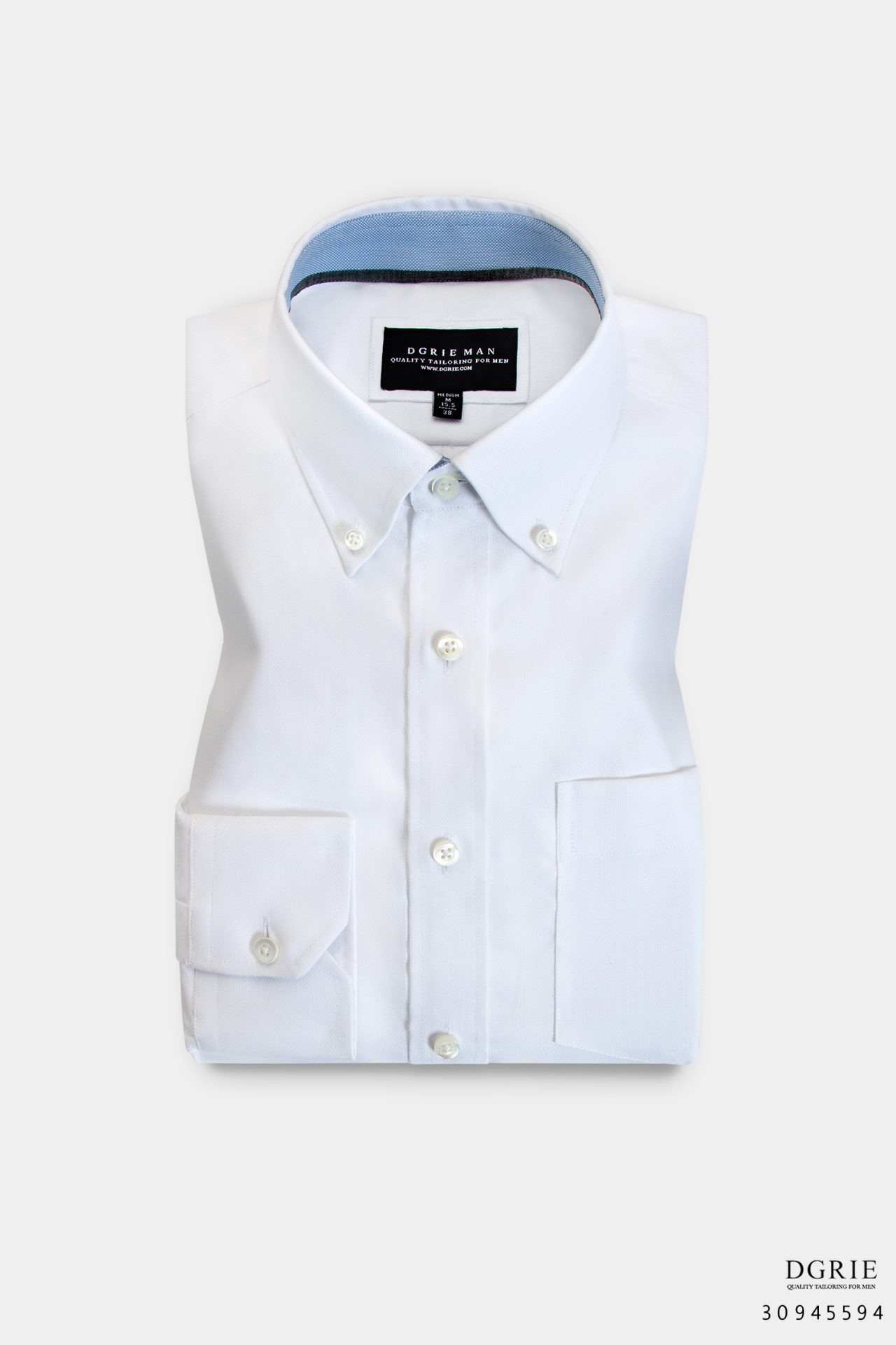 Heavy oxford Mop Button Down White B/G Shirt