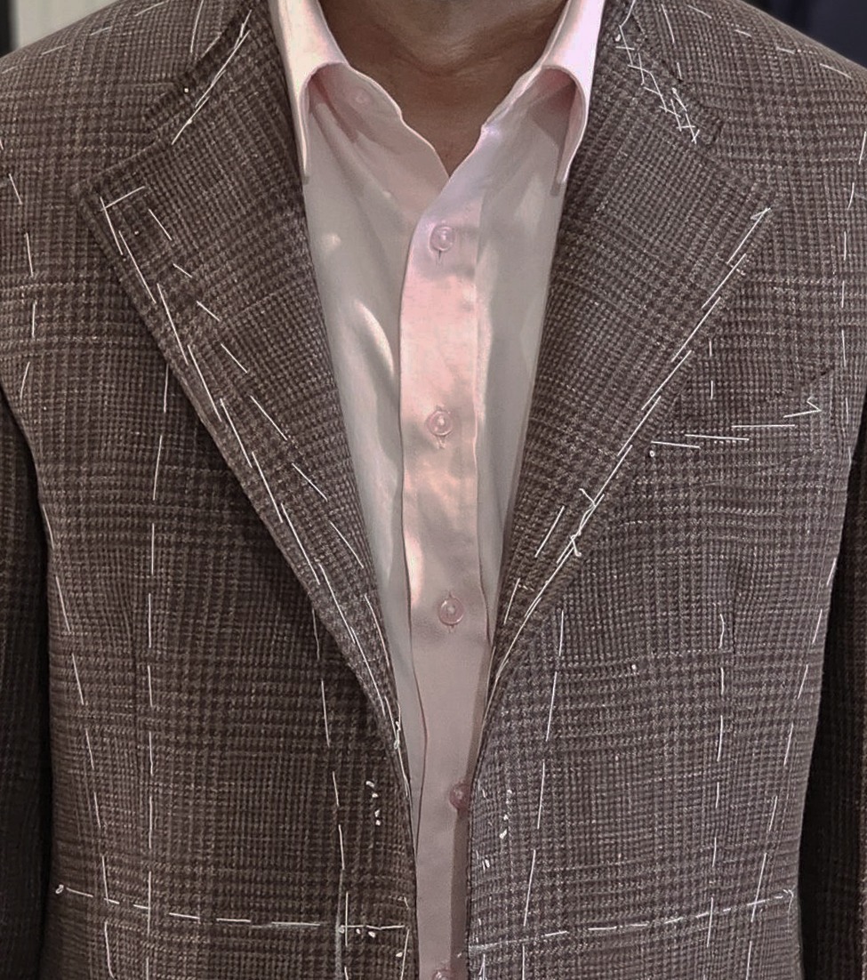 ตัดสูท Fitting Italy Prince of wales Wool Linen Sport Jacket