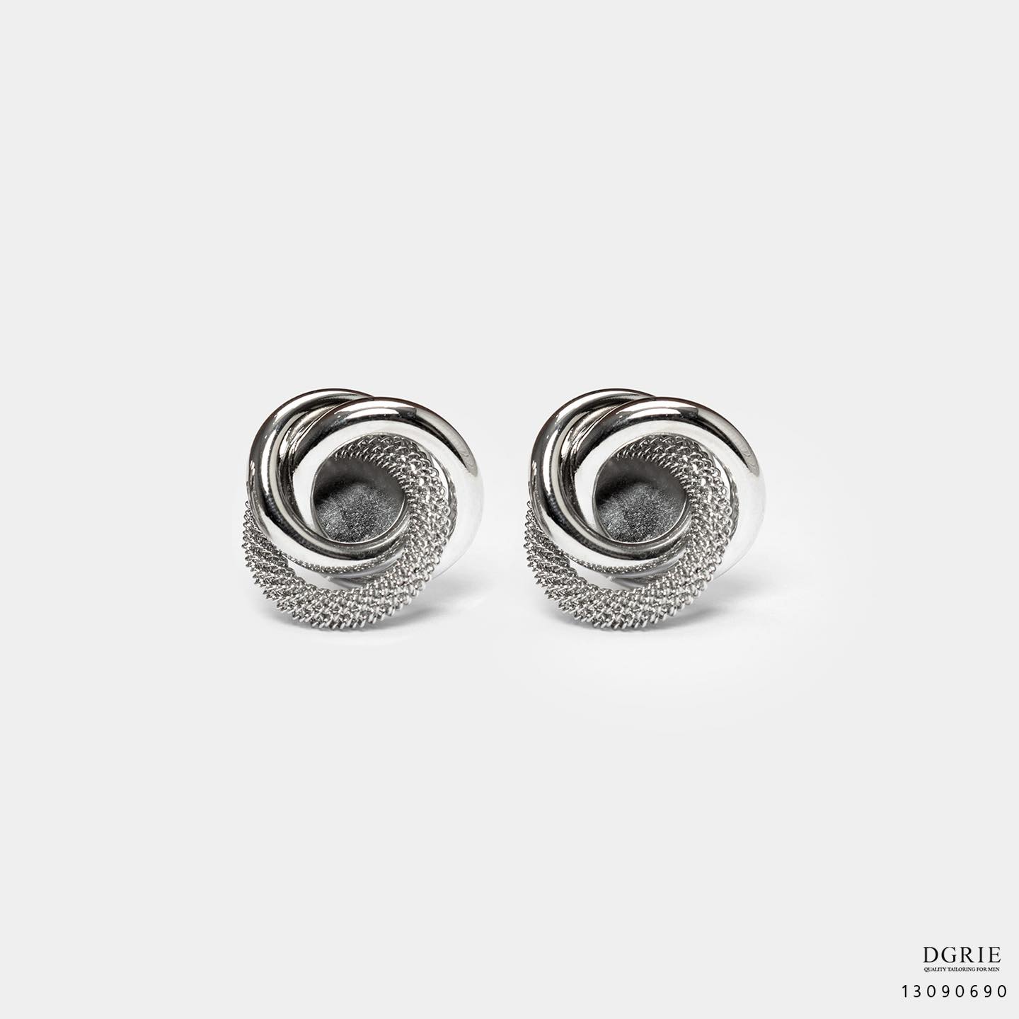 คัฟลิ้งค์ Romanesque Rhodium Plated Silver Knot Cufflinks - DGRIE