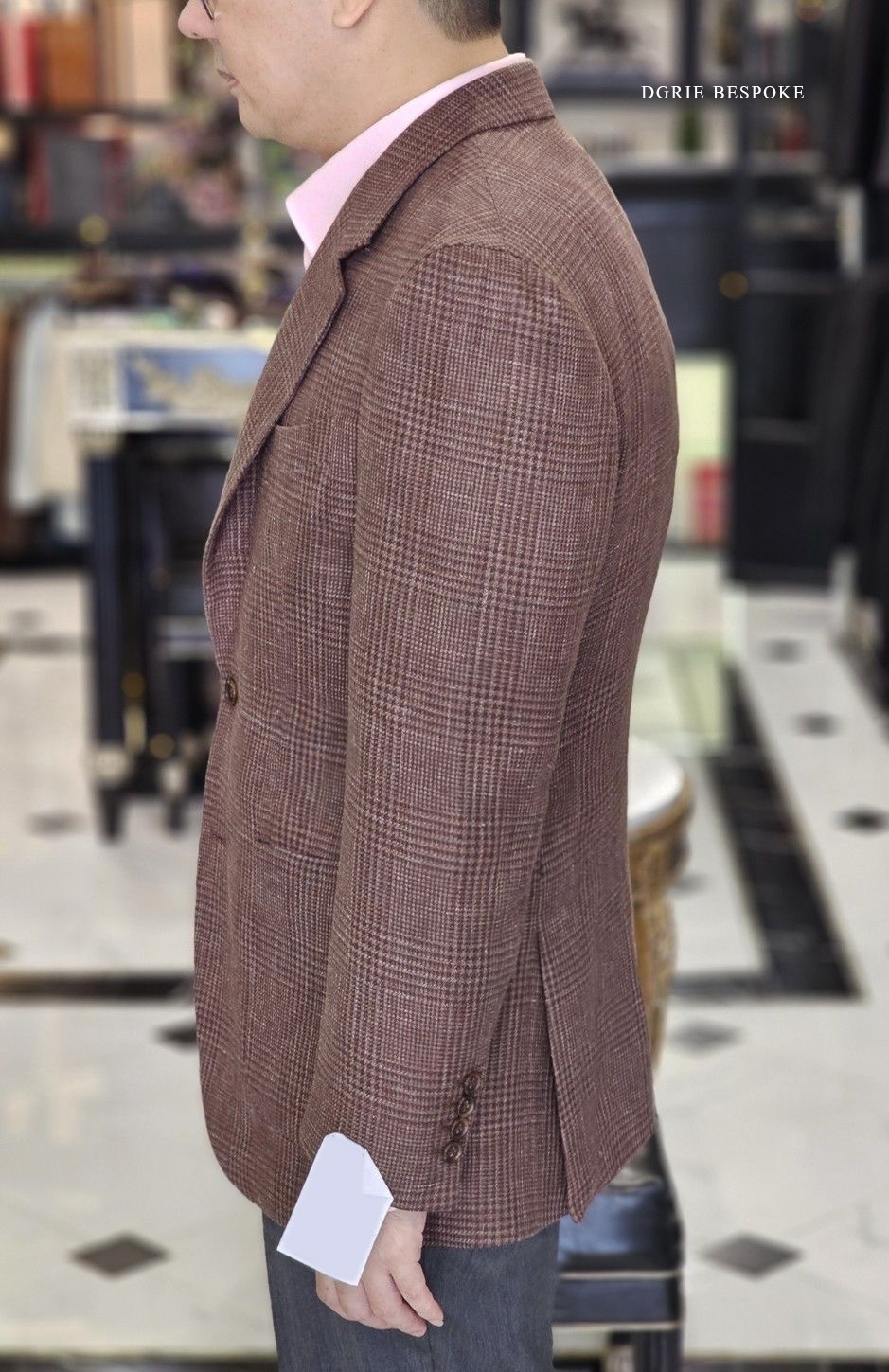 ตัดสูทลินิน Classic Italy Check Irish Linen Suits