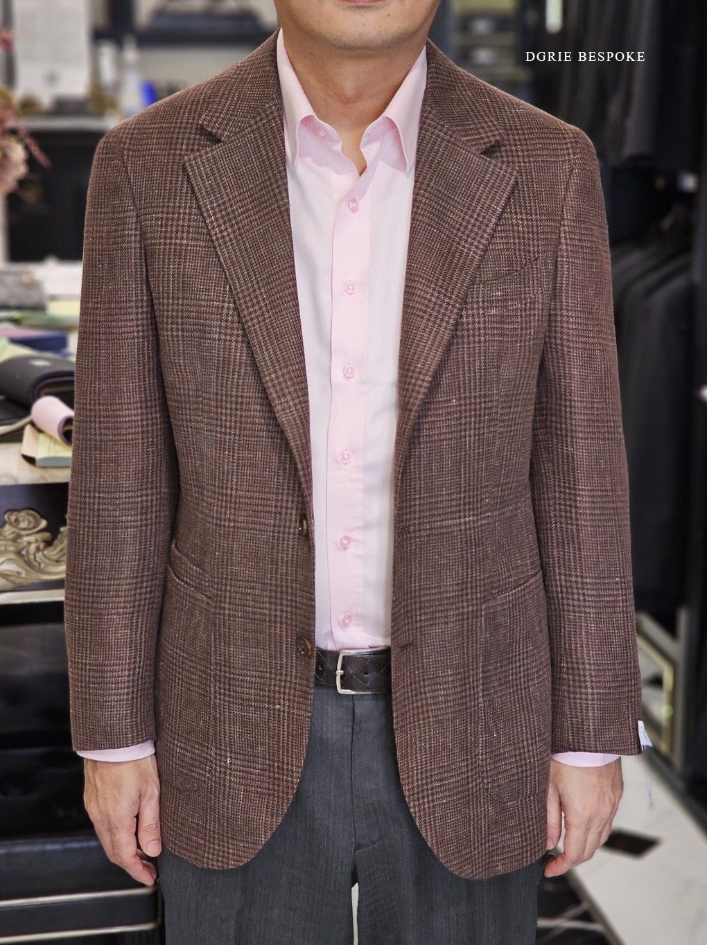ตัดสูทลินิน Classic Italy Check Irish Linen Suits