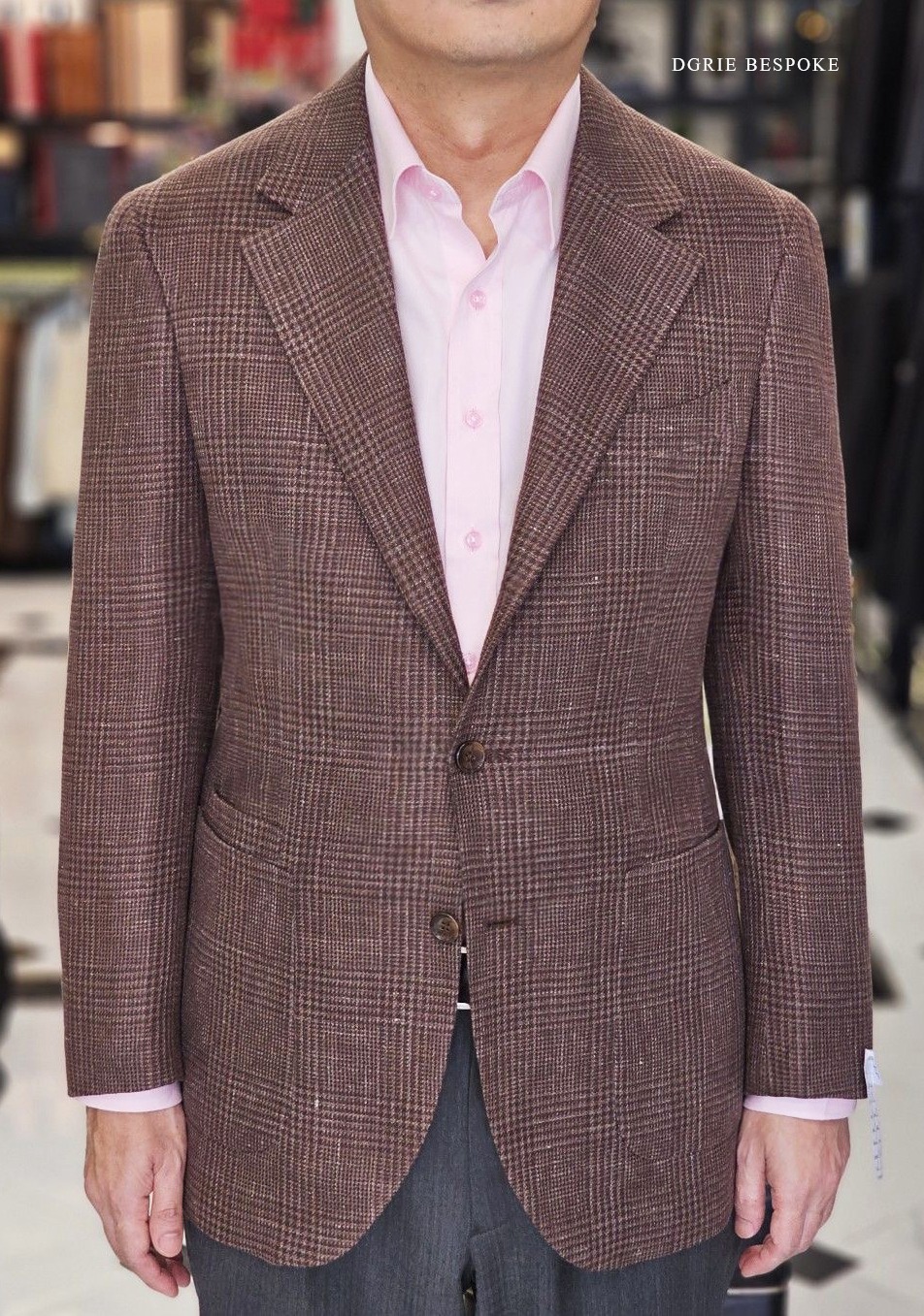 ตัดสูทลินิน Classic Italy Check Irish Linen Suits
