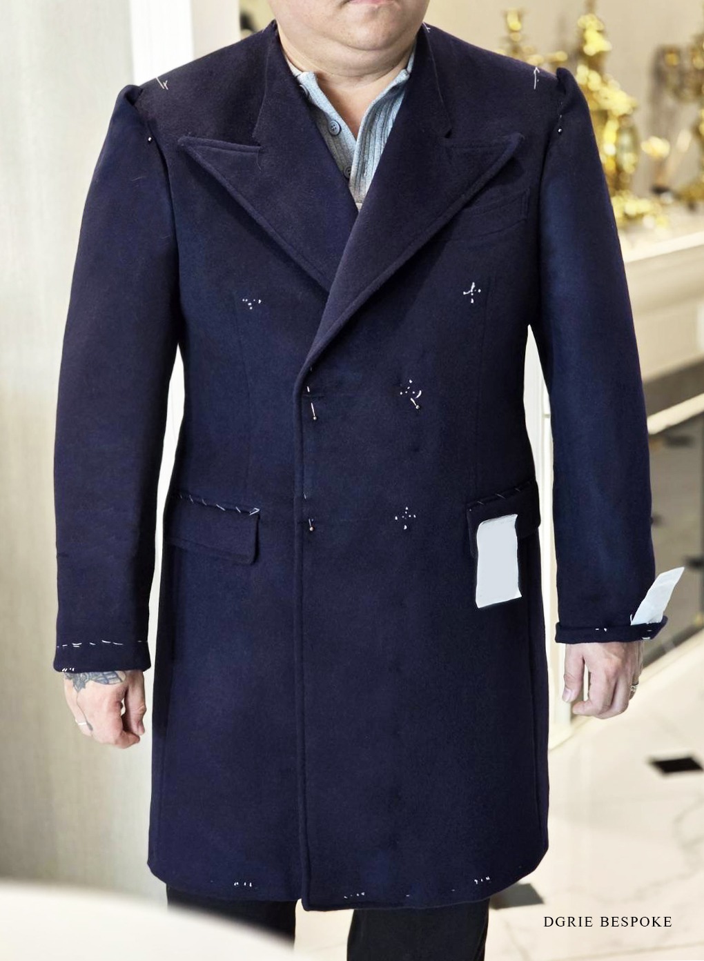 เสื้อโค้ทสีน้ำเงิน Dark Navy Classic Overcoat
