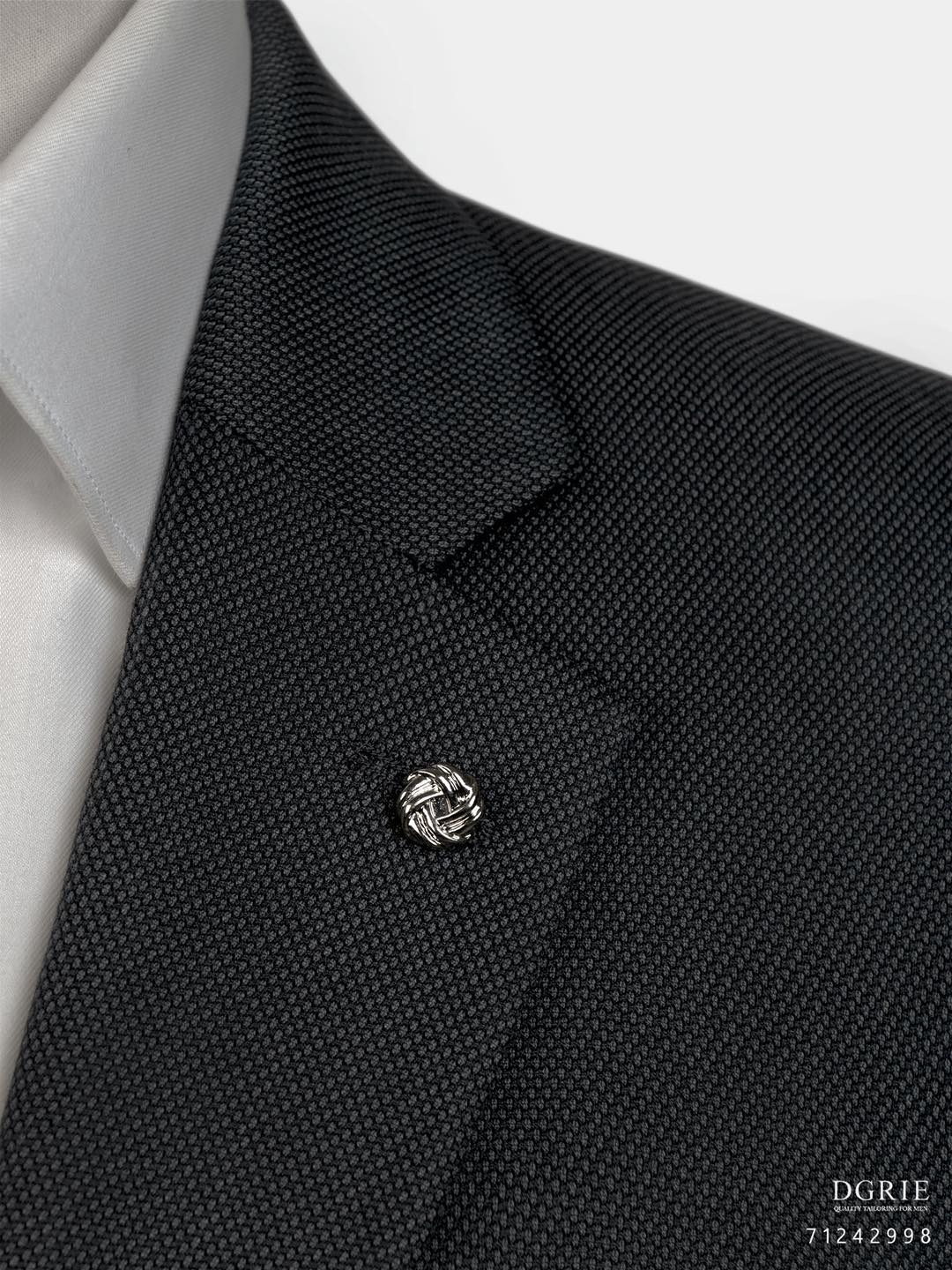 เสื้อสูทสีเทา Classic Fish Eye Wool Dark Gray Notch Jacket - DGRIE