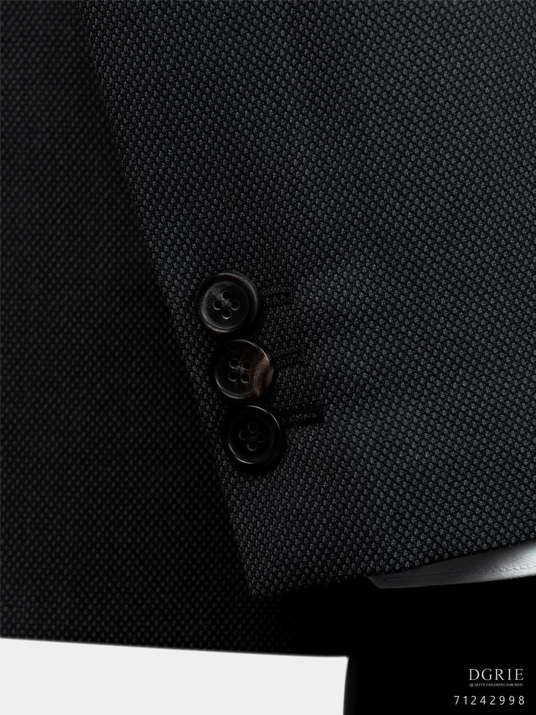 เสื้อสูทสีเทา Classic Fish Eye Wool Dark Gray Notch Jacket - DGRIE