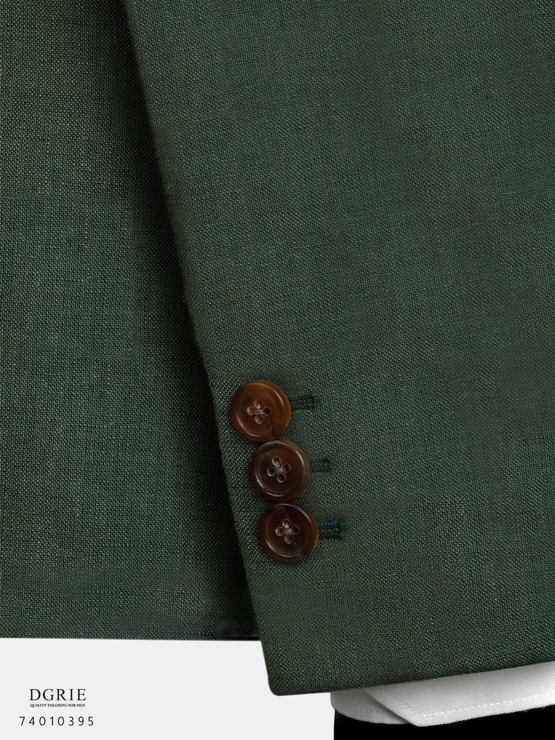 เสื้อสูท ลินิน สีเขียว Dark Green Wool Silk Linen Suit - DGRIE