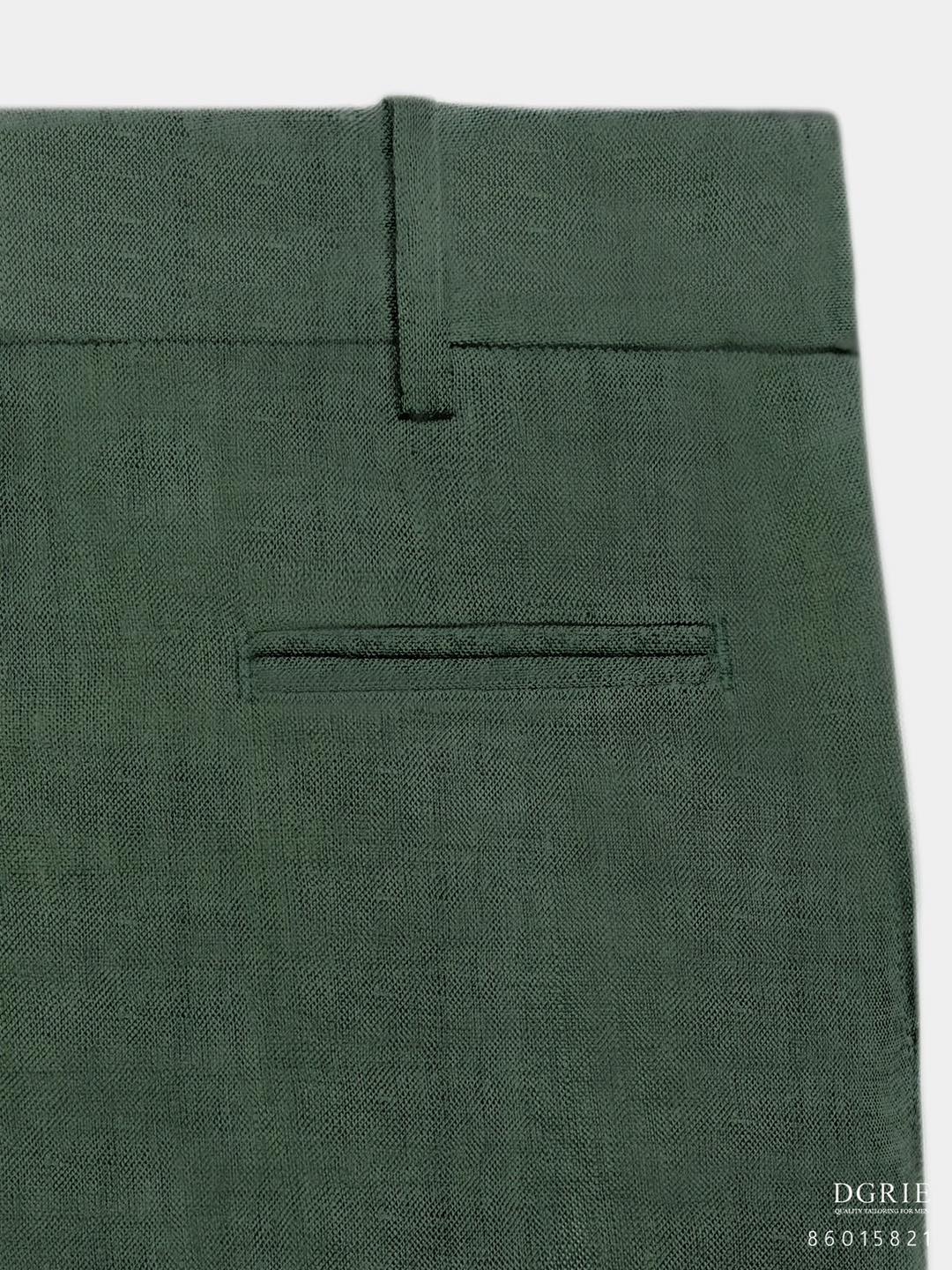 เสื้อสูท ลินิน สีเขียว Dark Green Wool Silk Linen Suit - DGRIE