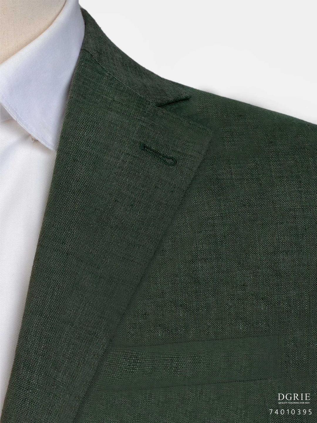 เสื้อสูท ลินิน สีเขียว Dark Green Wool Silk Linen Suit - DGRIE