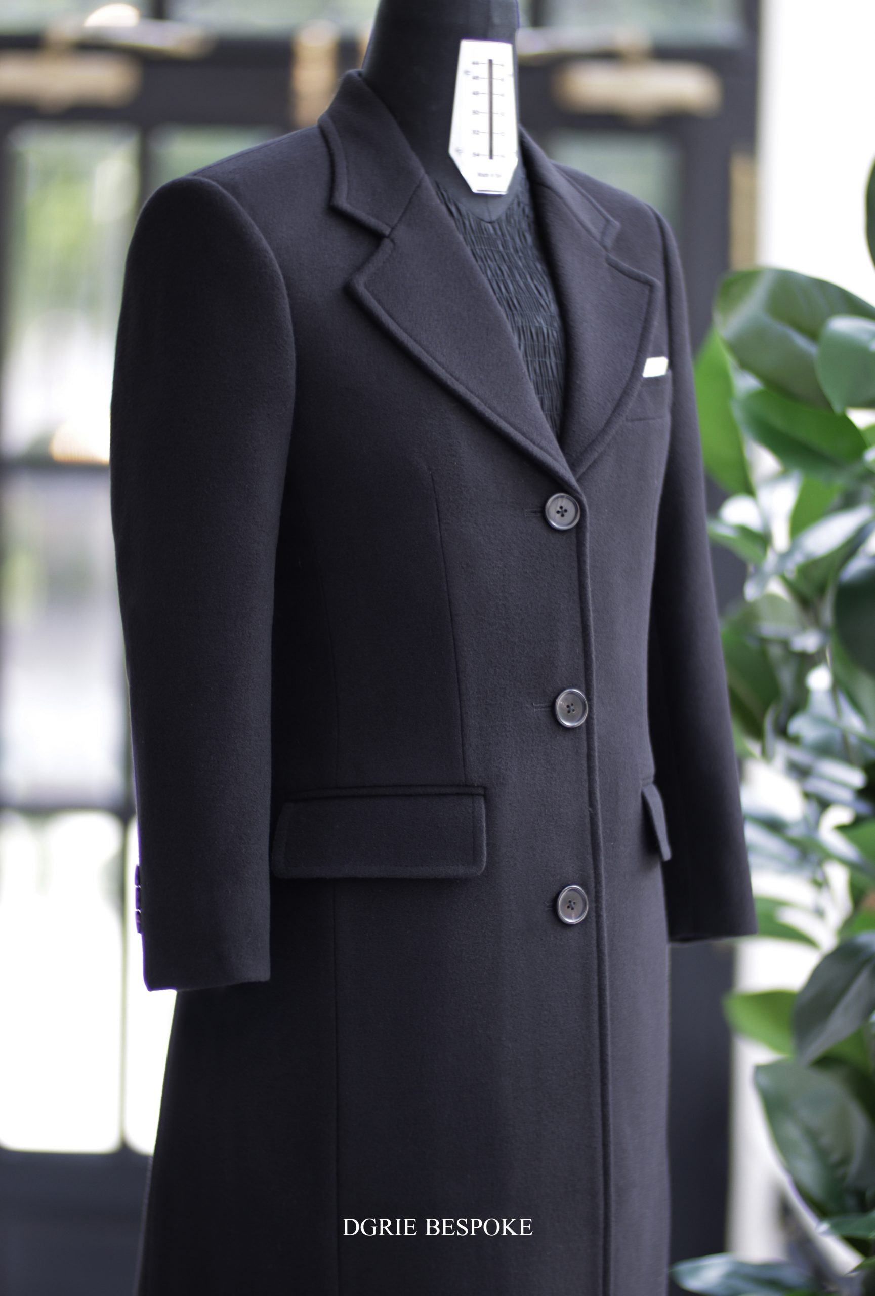 ตัดเสื้อโค้ท DGRIE Black Overcoat 100% Wool Classic
