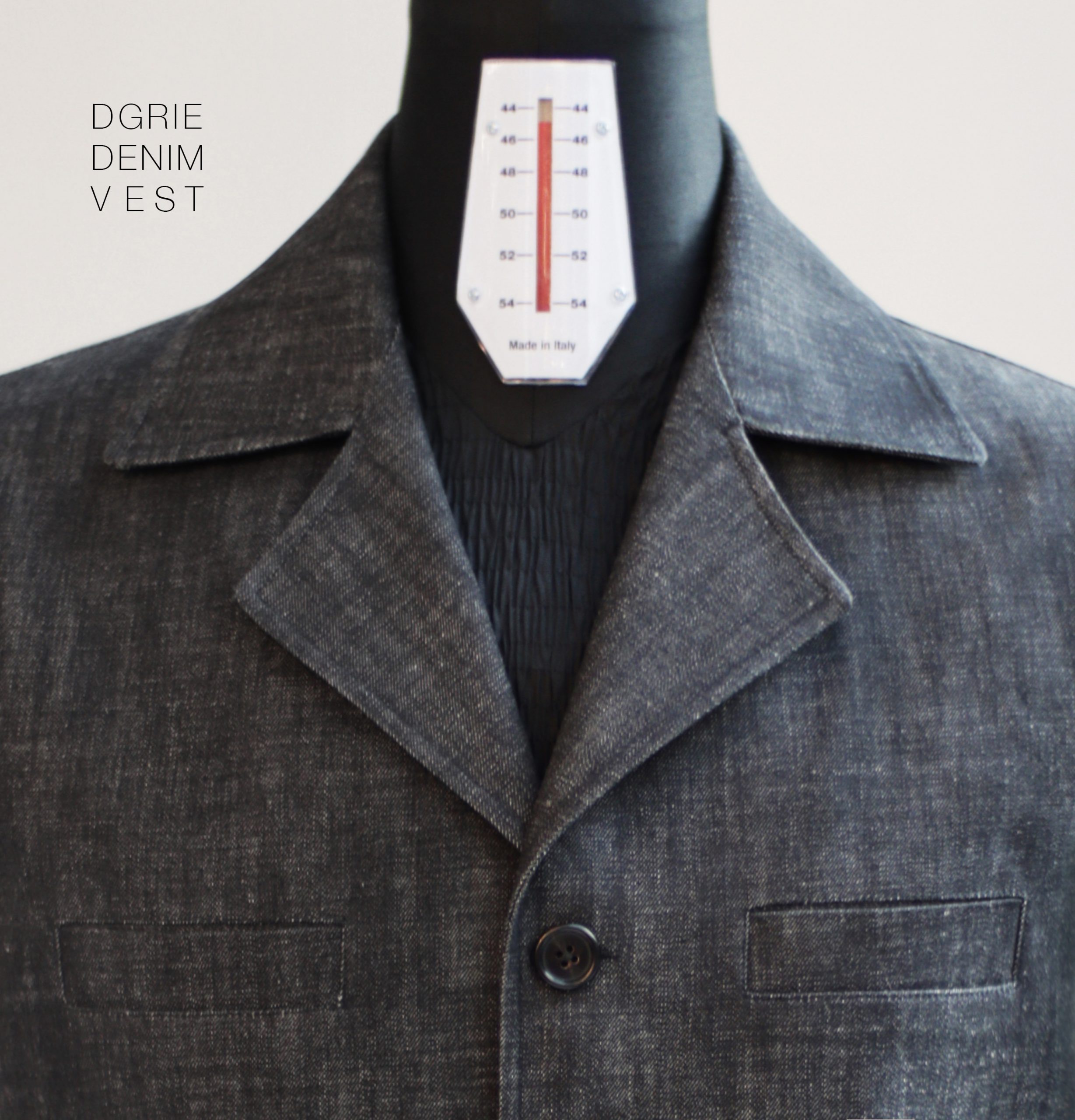ตัดเสื้อกั๊ก DGRIE Classic RAW Black Denim Waistcoat