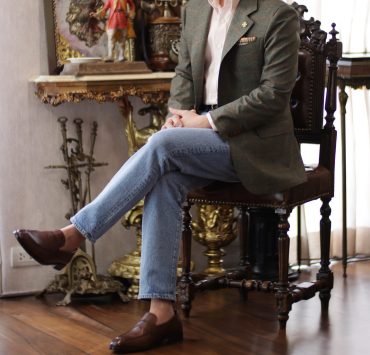 ตัดสูทสีเขียวลายตาราง DGRIE Classic Green Windowpane jacket