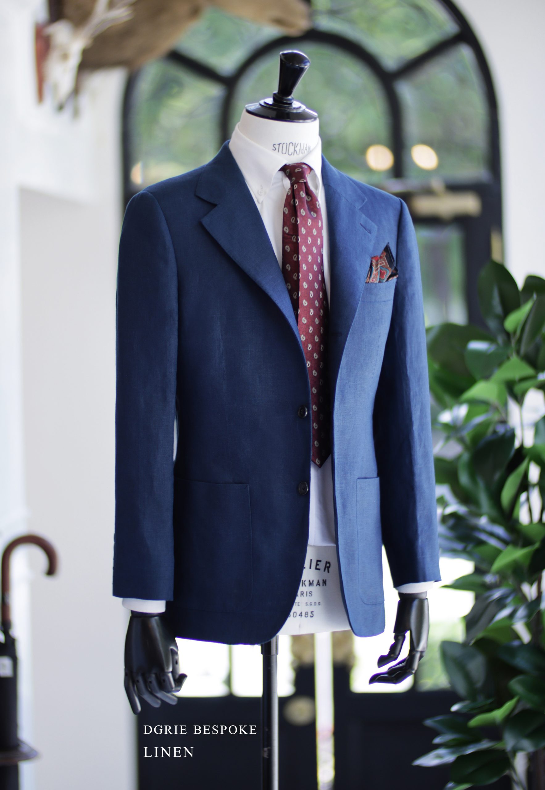 ตัดสูทลินิน สีน้ำเงิน DGRIE NAVY LINEN CANVAS CLASSIC SUITS