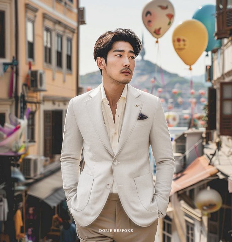 เสื้อสูทลำลองสีครีม Sport Beige Patch Pocket Balloon lining Jacket - DGRIE