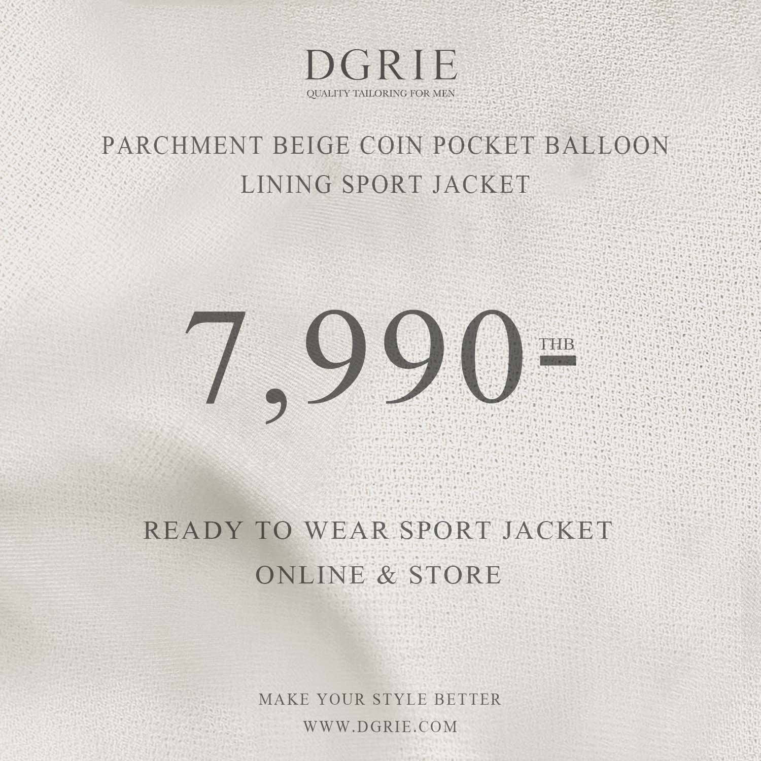 เสื้อสูทลำลองสีครีม Sport Beige Patch Pocket Balloon lining Jacket - DGRIE