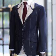 ตัดสูทหางม้า Navy Bird's eye Full Canvas Suits