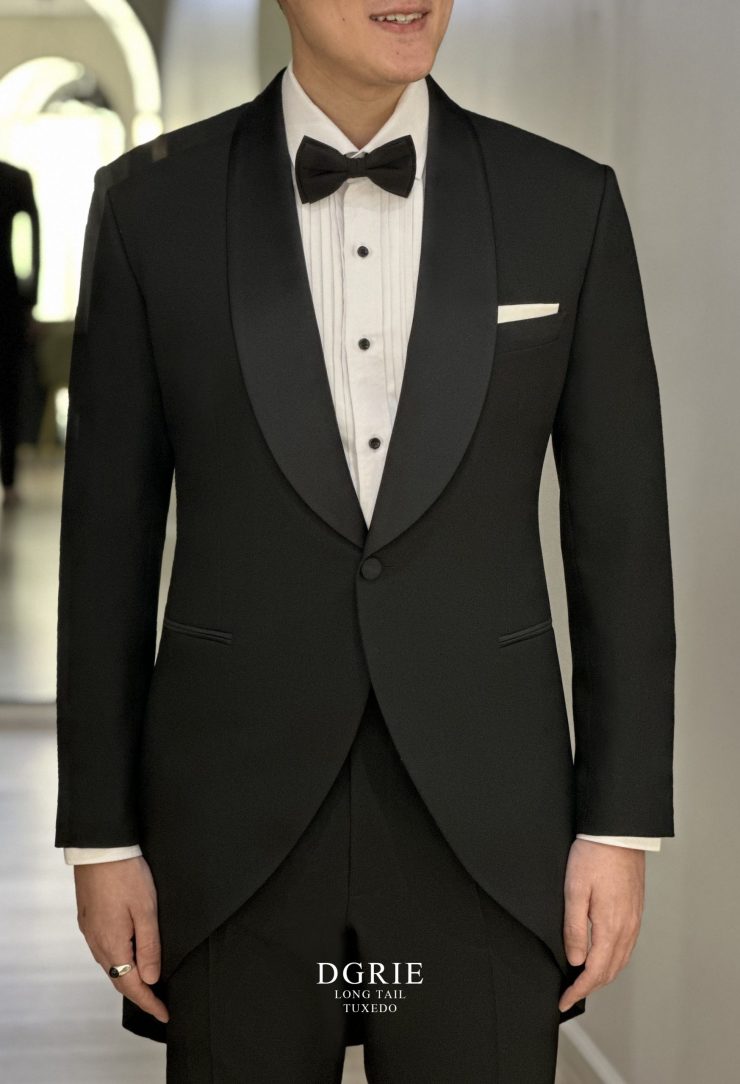 ตัดสูทแต่งงาน ทักซิโด้ Black Long Tail Tuxedo