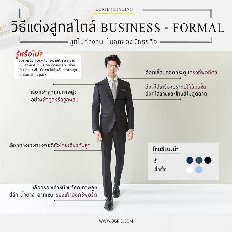 วิธีแต่งสูทสไตล์ Business - Formal